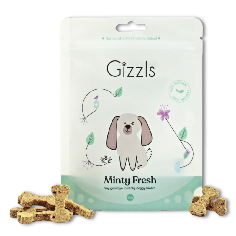 Gizzls Peanut Butter & Mint Dog Treats (200g)