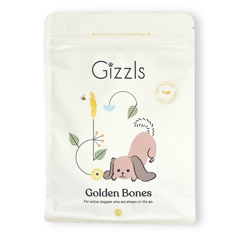 Gizzls Golden Bone Dog Treats (200g)