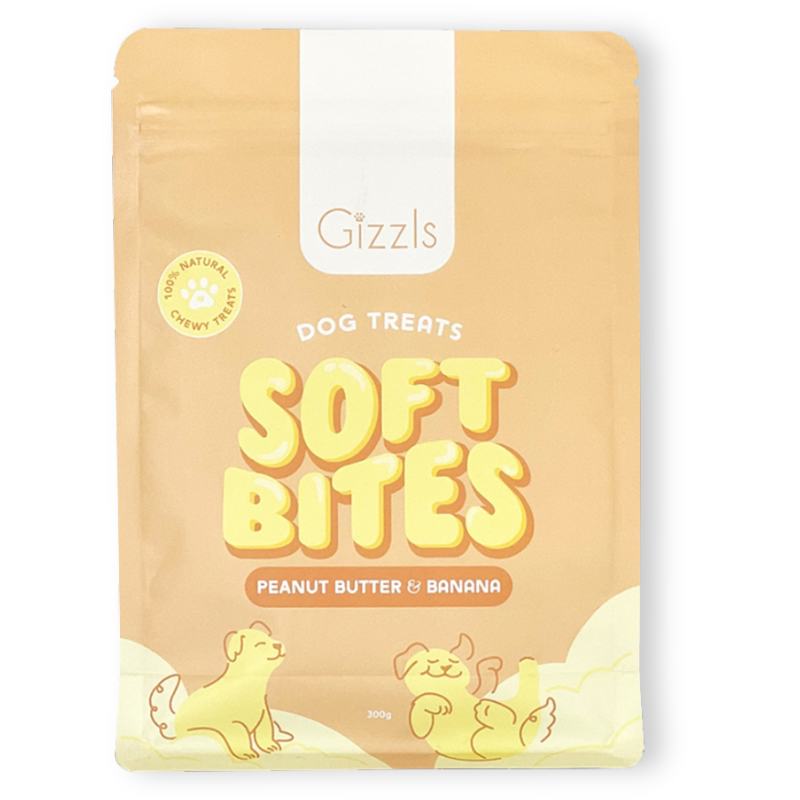 Gizzls Peanut Butter and Banana Dog Treats (300g)