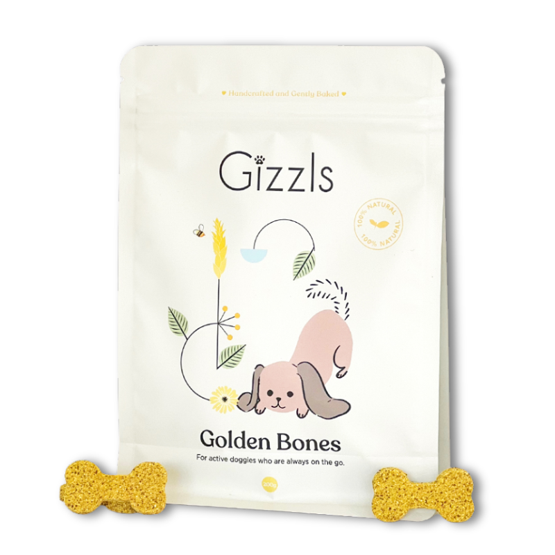 Gizzls Golden Bone Dog Treats (200g)